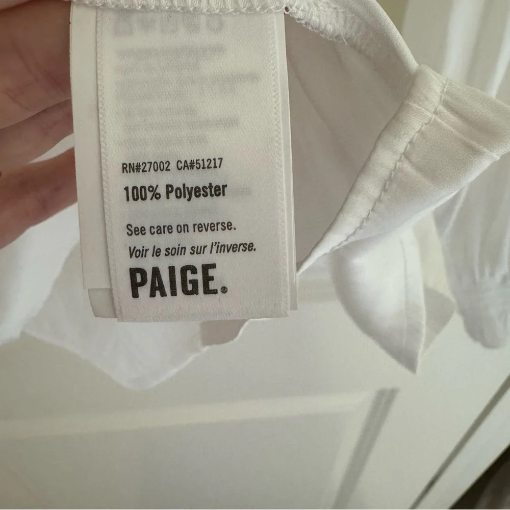 NWT PAIGE White Kaylynn Peasant Top Blouse | M - Picture 7 of 8